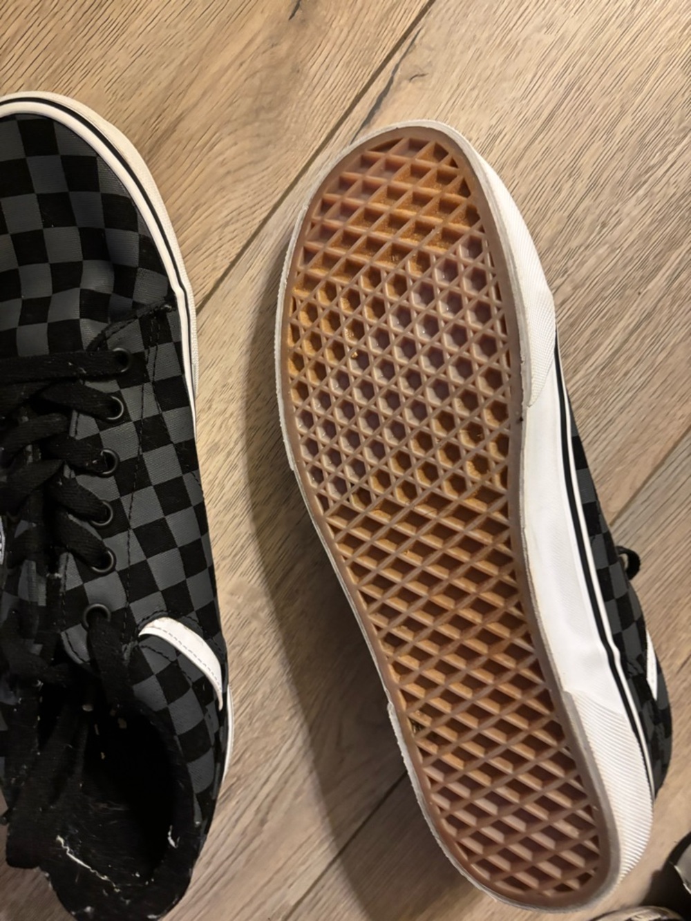Vans Black and White Checkerboard Low Top Sneakers